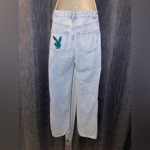 PLAYBOY X PACSUN Light Blue Straight Leg Women's Jeans